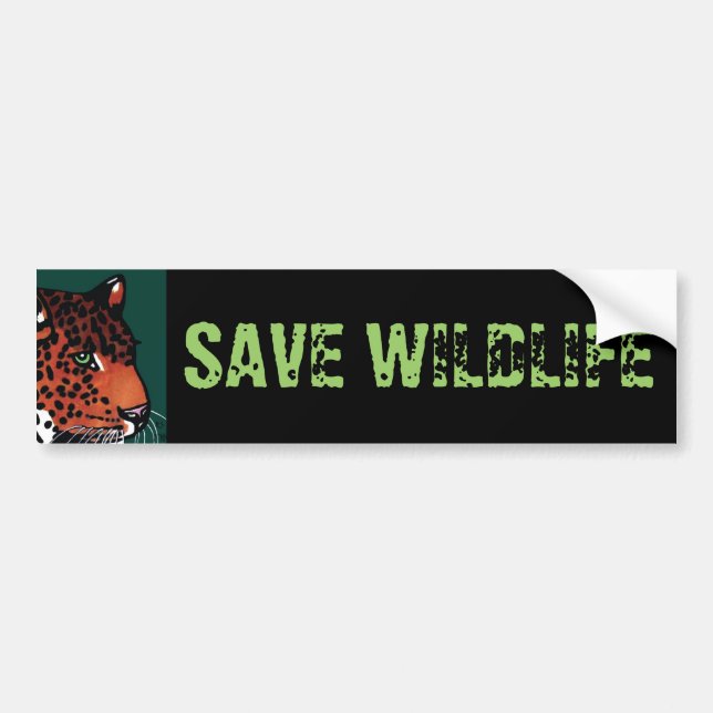 Lurking Jaguar, Save Wildlife Bumper Sticker (Front)