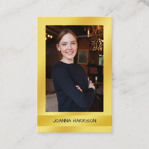Luscious Elegant Modern Shiny Gold Photo European Business Card