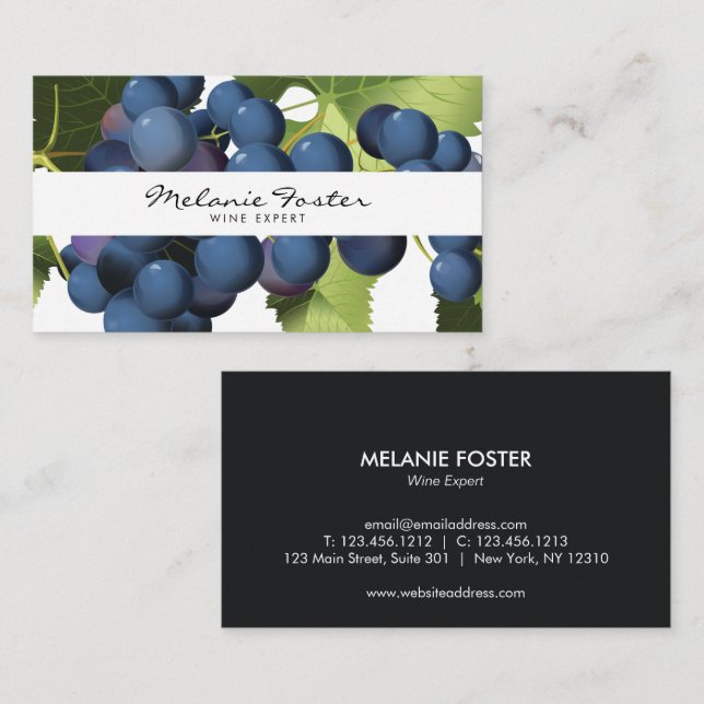 Luscious Grapes Winery Vineyard Business Card (Front/Back)