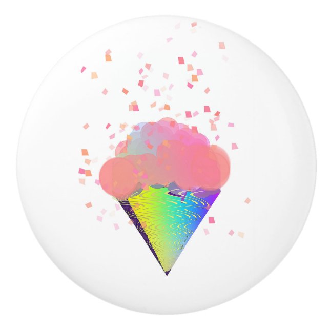 LUSCIOUS ICE CREAM CONE CERAMIC KNOB (Front)