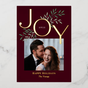 Luscious Joy Foil Holiday Card Christmas Card