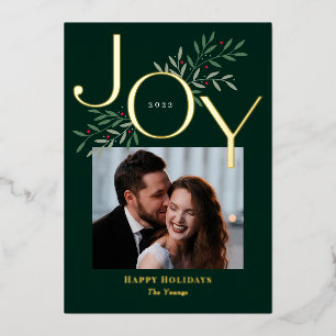 Luscious Joy Foil Holiday Card Christmas Card