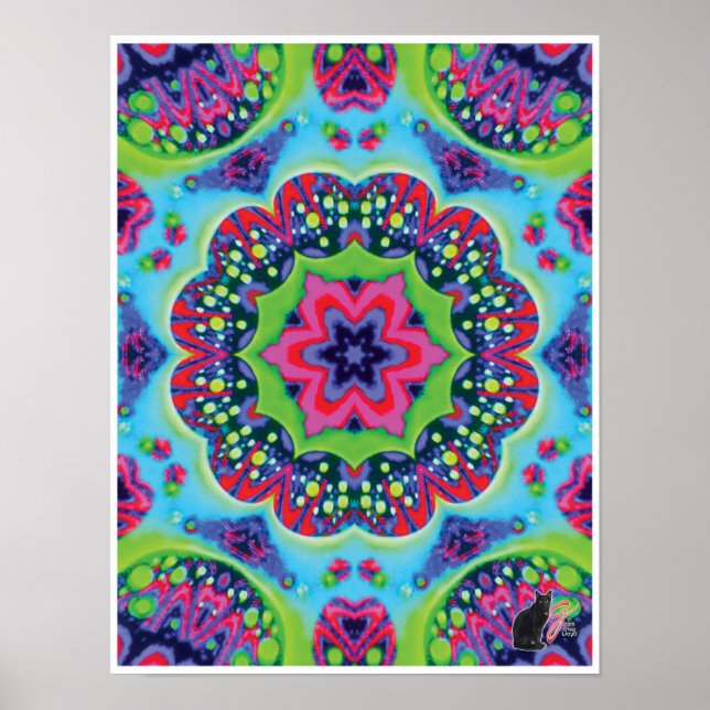 Luscious Kinetic Collage Kaleidoscope Poster (Front)