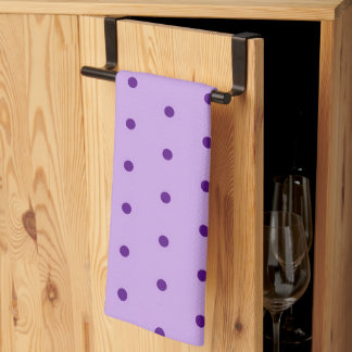 Luscious Lavender Purple Polka Dots Lilac Tea Towel