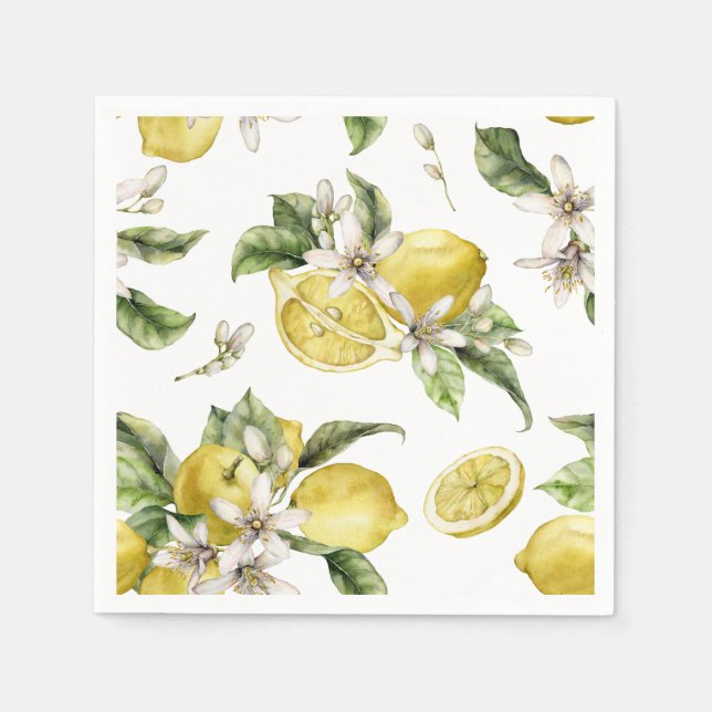Luscious Lemons Bridal Shower Napkin (Front)