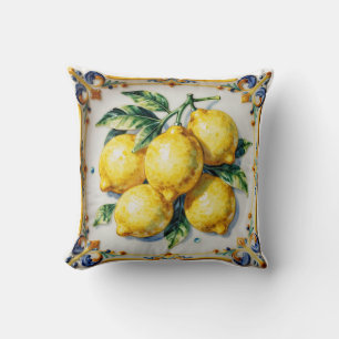 Luscious Lemons Ceramic Vibrant Italian  Cushion