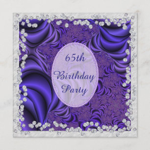 Luscious Lilac & Diamonds 65th Birthday Party Invitation