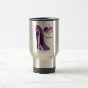 Luscious Lilac Stiletto Shoe and 3D Heart Travel Mug