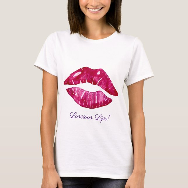 Luscious Lips Design Ladies T-shirt (Front)