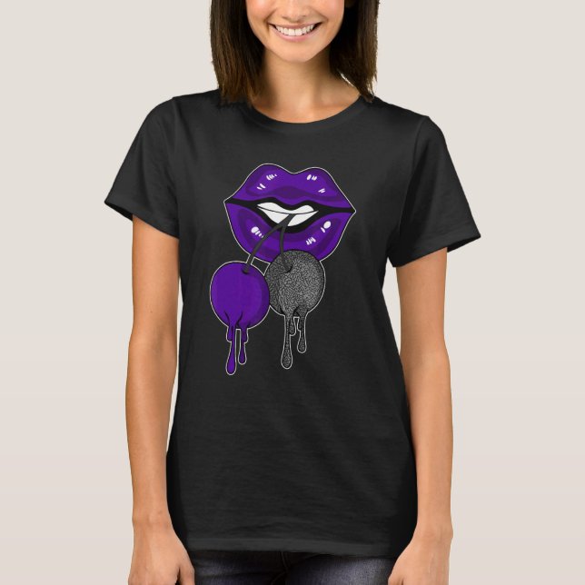 Luscious Lips Dripping Dark Iris 3s Matching T-Shirt (Front)