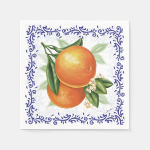 Luscious Oranges Toile Cocktail Napkins