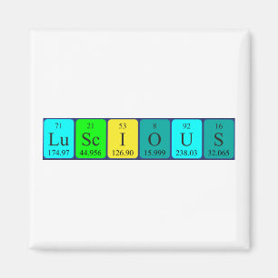 Luscious periodic table word magnet