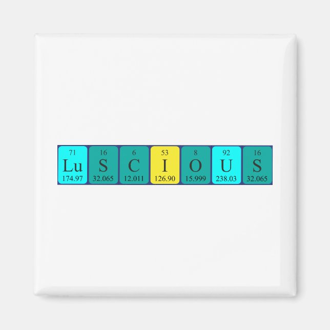 Luscious periodic table word magnet (Front)