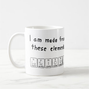Luscious periodic table word mug