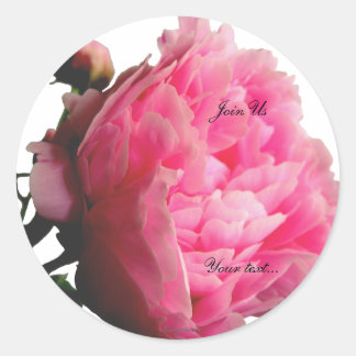 Luscious Pink Peony Custom Envelope Seals