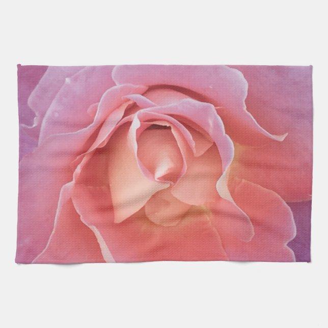 Luscious Pink Rose Tea Towel (Horizontal)