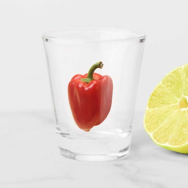 Luscious Red Pepper Shot Glass (Front)