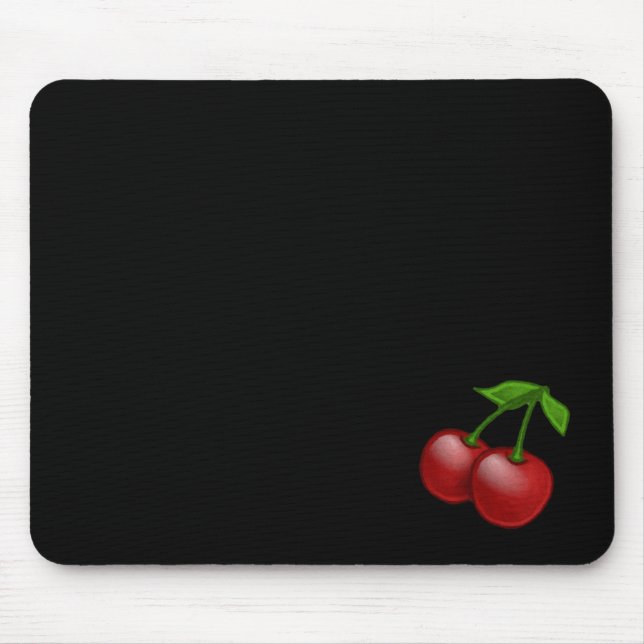 Luscious Retro Cherries Mouse Mat (Front)