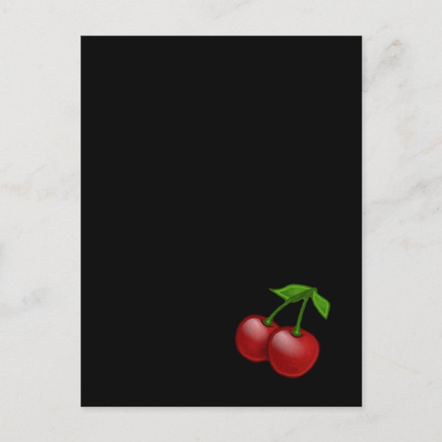 Luscious Retro Cherries Postcard (Front)