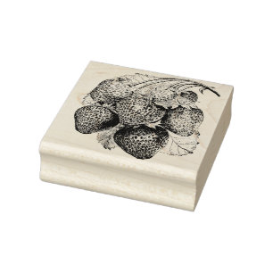 Luscious Summer Strawberry Rubber Stamp