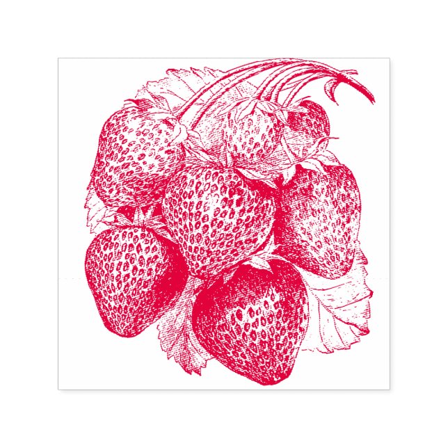 Luscious Summer Strawberry Rubber Stamp (Design)