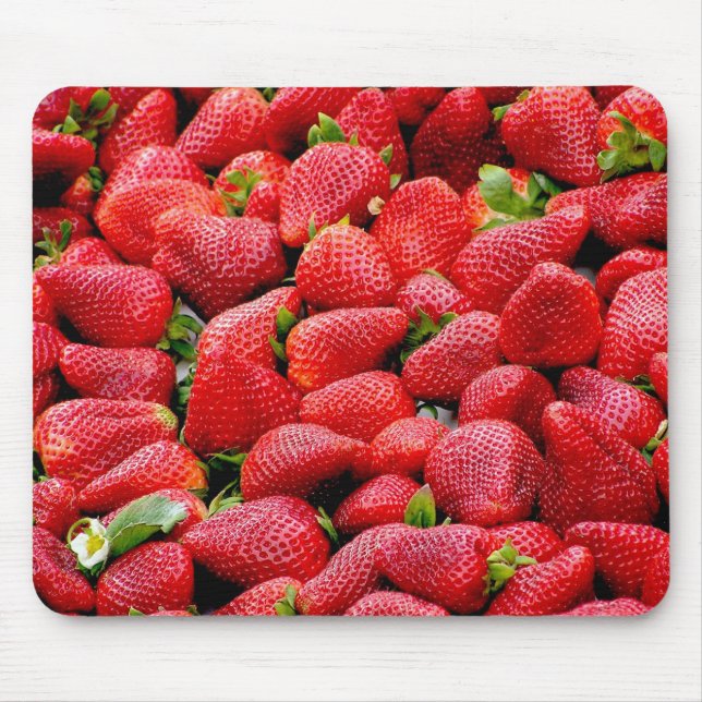 Luscious Whole Strawberries Mouse Mat (Front)
