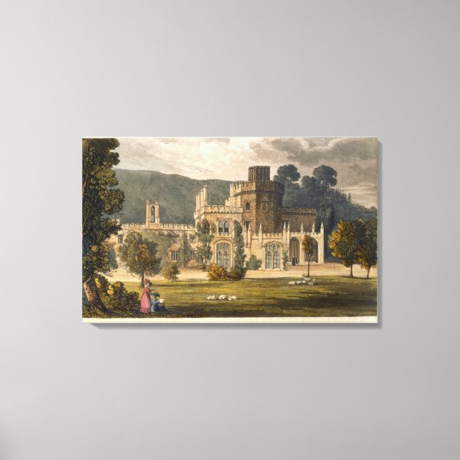 Luscombe Castle, Devon (colour litho) Canvas Print (Front)