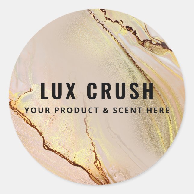 Lush Alcohol Ink Pink And Gold Product Labels (Front)