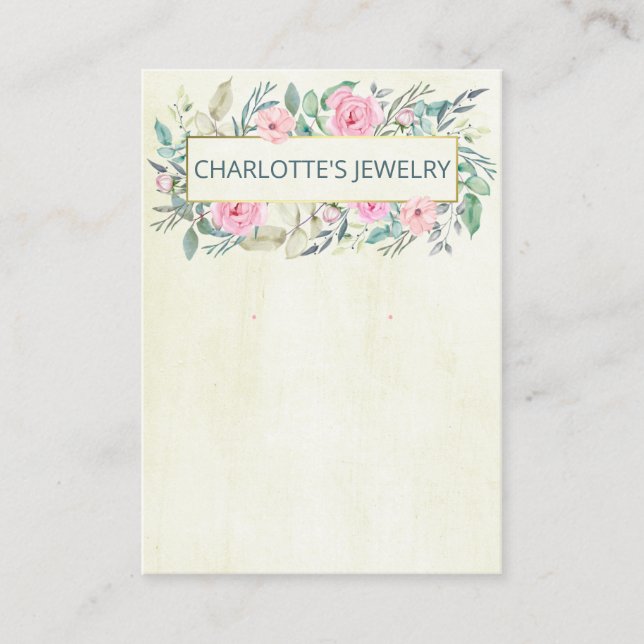 Lush Beige Vintage Necklace & Earring Display Business Card (Front)