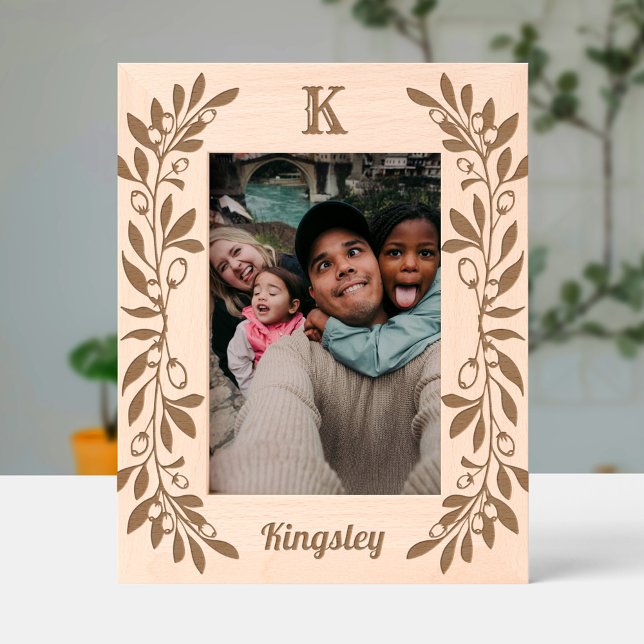 Lush Berry Sprigs Monogram & Name Etched Frames (Creator Uploaded)