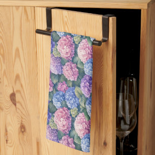 Lush Blooming Hydrangea Gardens Tea Towel