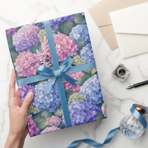 Lush Blooming Hydrangea Gardens Wrapping Paper