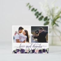 Lush Blossoms | Purple and Pink 2 Photo Thank You