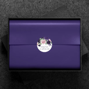 Lush Blossoms   Purple and Pink Floral Bouquet Classic Round Sticker