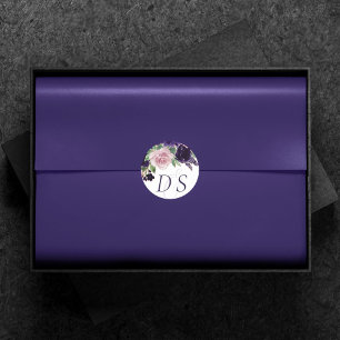 Lush Blossoms   Purple and Pink Rose Save the Date Classic Round Sticker