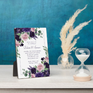 Lush Blossoms Purple and Pink Roses Keepsake Plaque