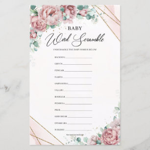 Lush blush floral garden gold Baby Word Scramble