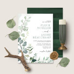 Lush Boho Botanical Greenery Eucalyptus Wedding Invitation<br><div class="desc">This elegant design features soft watercolor greenery and modern typography. Personalise the invite with your details and if you want to further re-arrange the style and placement of the text,  please press the "Click to customise further" button.</div>