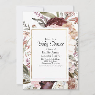 Lush Boho Roses, Dahlias and Wildflowers Invitation