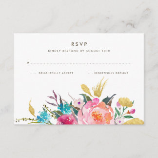 Lush Bouquet Wedding RSVP Card