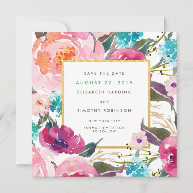 Lush Bouquet Wedding Save the Date (Front)