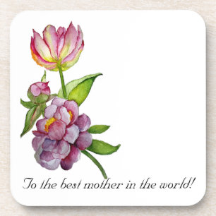 Lush bright flowers coaster