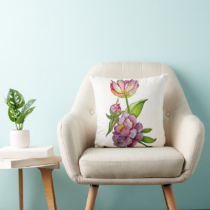 Lush bright flowers cushion