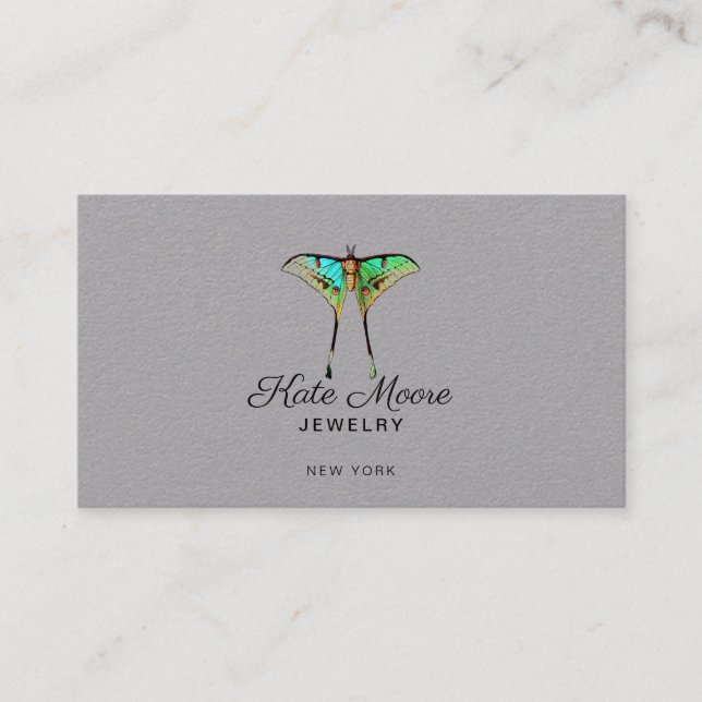 Lush Butterfly Logo Grey Jewellery Designer Calling Card (Front)