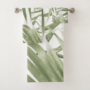 Lush Caribbean Palm Collage #2 #tropical #wall Bath Towel Set