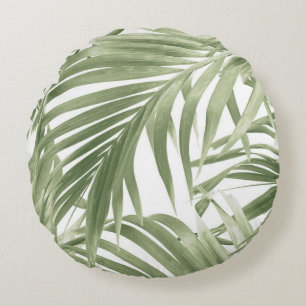 Lush Caribbean Palm Collage #2 #tropical #wall Round Cushion