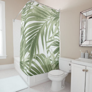Lush Caribbean Palm Collage #2 #tropical #wall  Shower Curtain