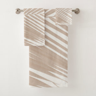 Lush Caribbean Palm in Warm Beige #1 #tropical Bath Towel Set