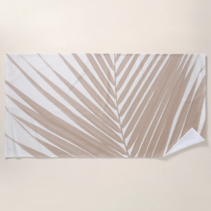 Lush Caribbean Palm in Warm Beige #1 #tropical  Beach Towel