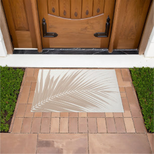 Lush Caribbean Palm in Warm Beige #1 #tropical Doormat